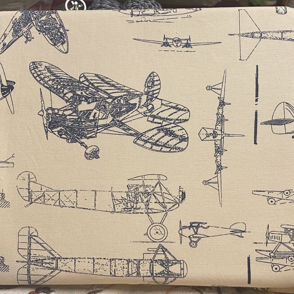 RH Vintage Airplane Blueprint Drapery Collection Grommet top - Picture 4 of 6